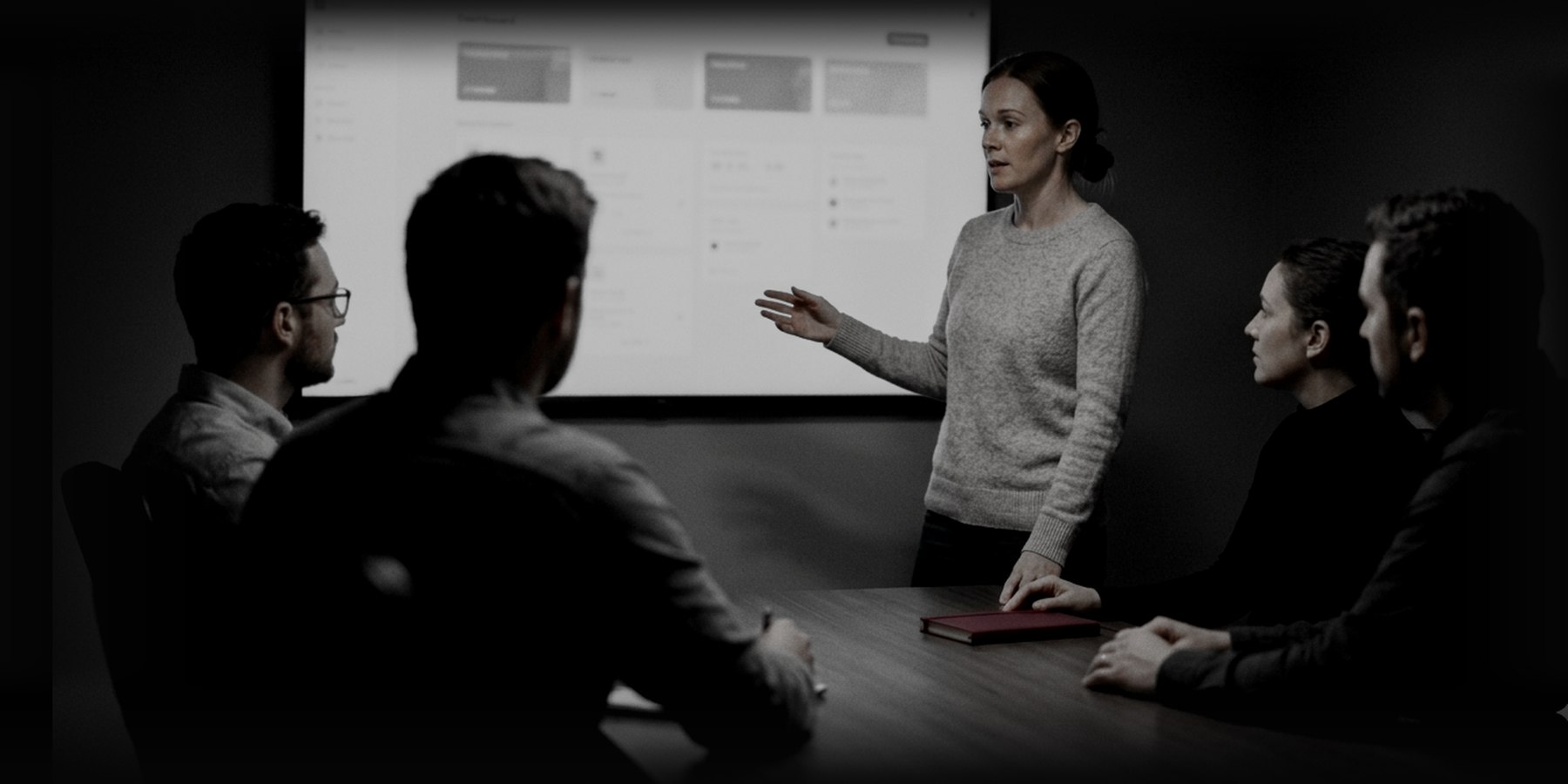 Presenting the finished platform to her colleagues